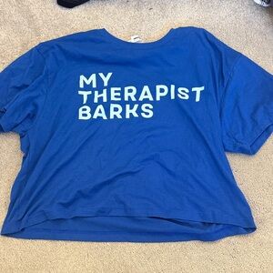 Blue Graphic Tee "My Therapist Barks"